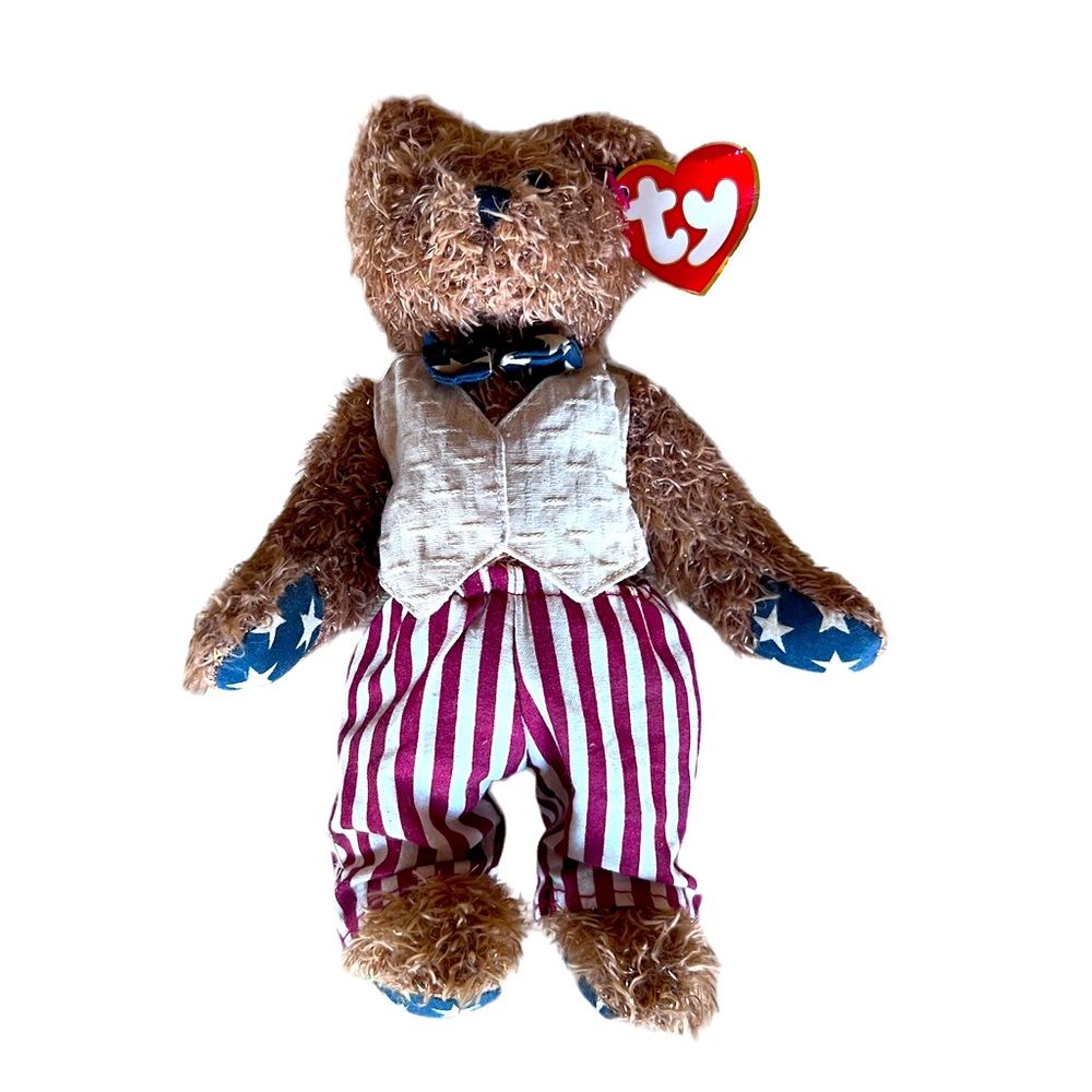 NEW Ty Beanie Babies - REVERE The Patriotic Bear - Stars And Stripes